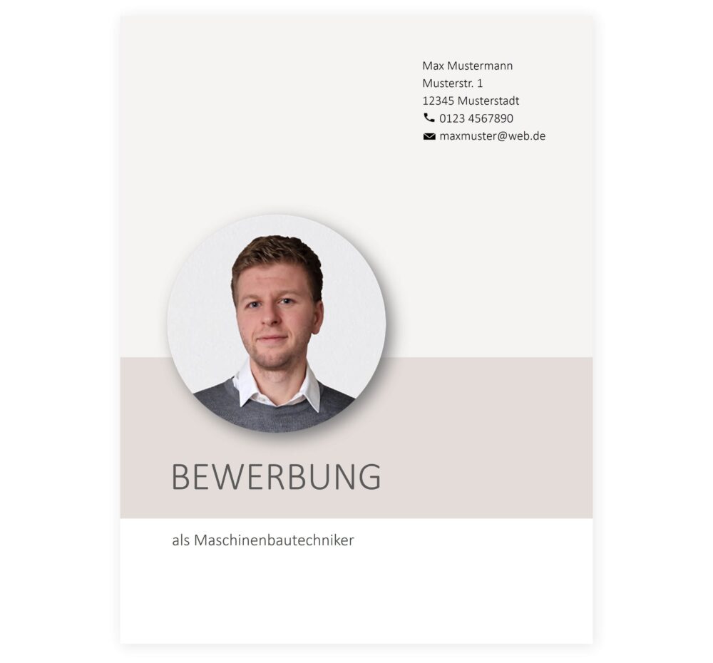 Bewerbungsvorlage Deckblatt